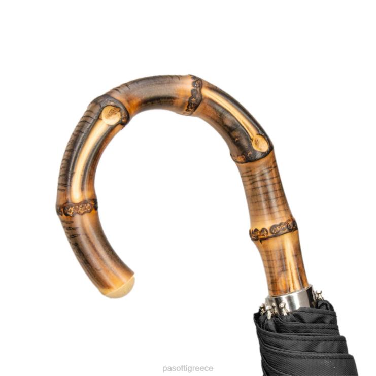 ομπρέλα | PASOTTI 64 oxf-18 b - πτυσσόμενη μαύρη ομπρέλα και λαβή whangee 2N6B8187 άνδρες